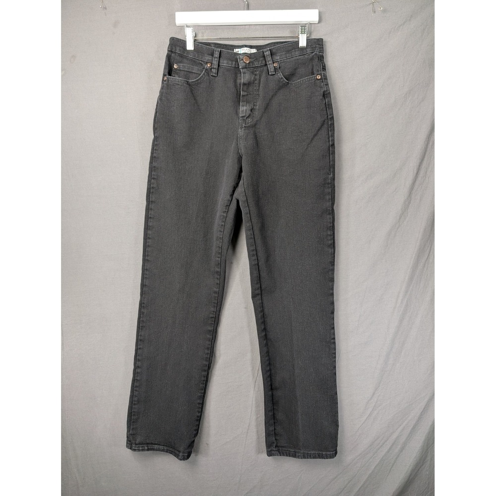 Lee Womens Relaxed Fit at the Waist Jeans Black Size 8 Long High Rise